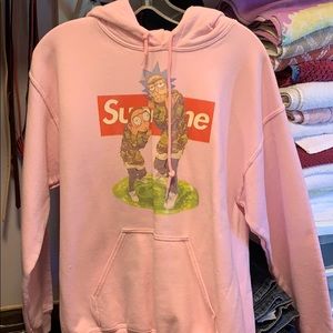 Custom made supreme Rick and morty hoodie